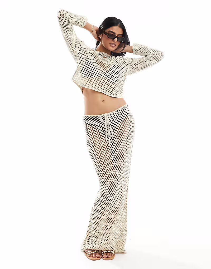 Юбка макси Miss Selfridge с ажурной вязкой крючком, серо-коричневого цвета
Юбка макси Miss Selfridge с ажурной вязкой крючком, серо-коричневого цвета