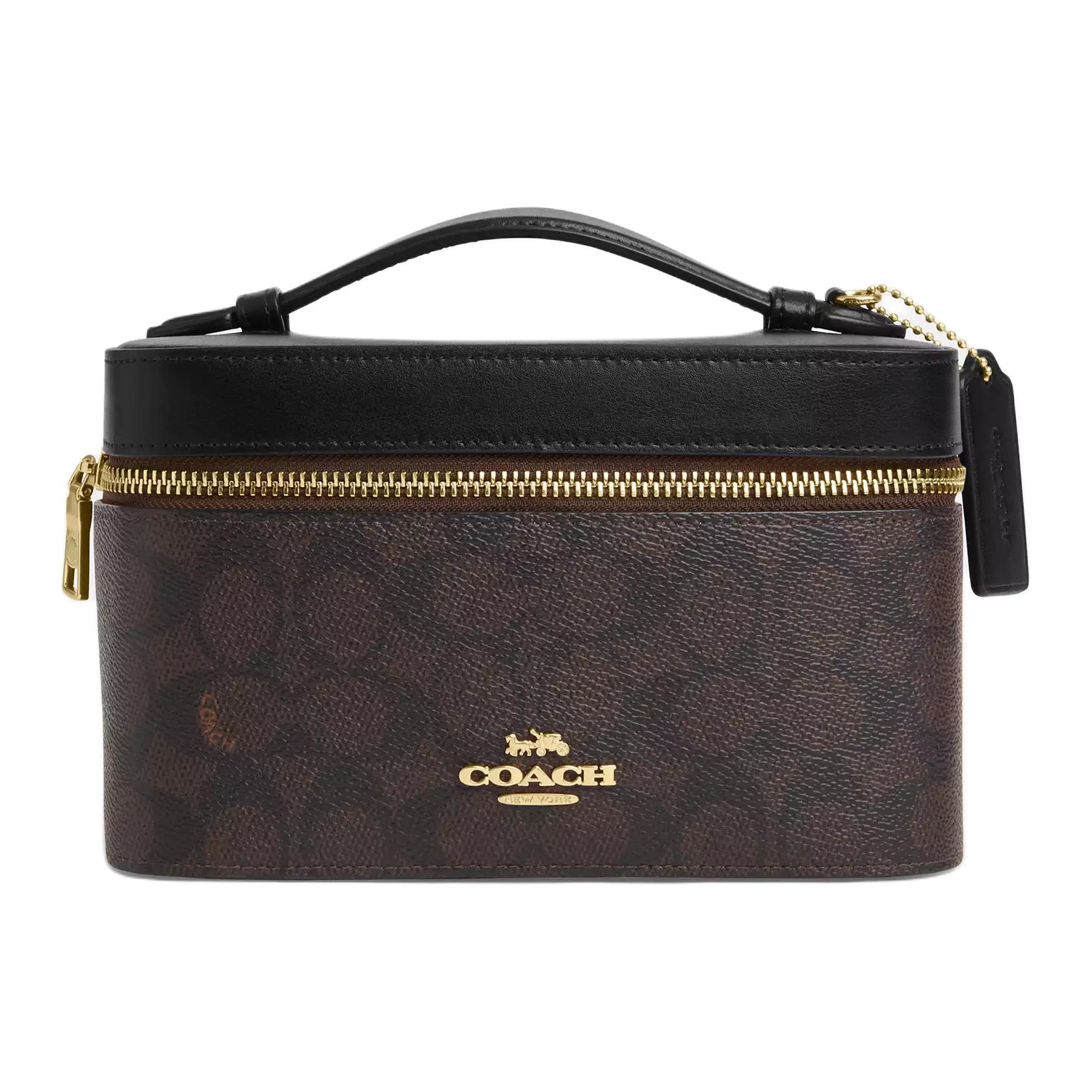 Сумка для макияжа из лакированного полотна Coach Walnut & Black
Сумка для макияжа из лакированного полотна Coach Walnut & Black