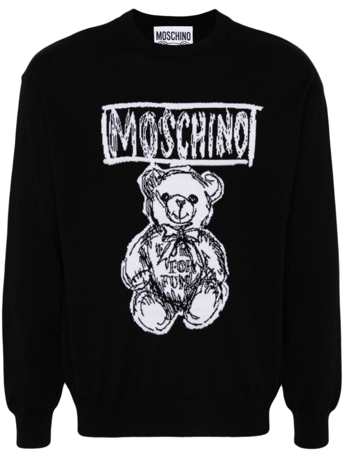 Moschino шерстяной джемпер Teddy Bear вязки интарсия, черный
Moschino шерстяной джемпер Teddy Bear вязки интарсия, черный