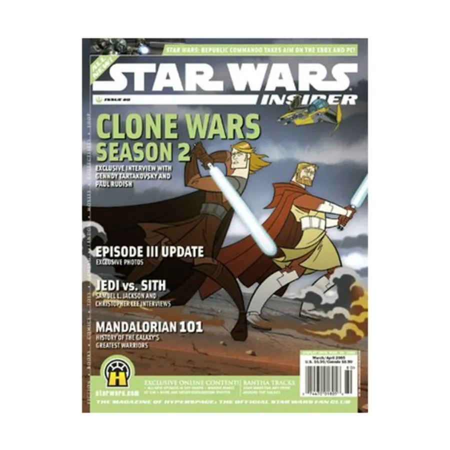 Журнал #80 "Clone Wars Season 2, Jedi vs. Sith, Mandalorian 101", Star Wars Insider #051 - #100 (WOTC)
Журнал #80 "Clone Wars Season 2, Jedi vs. Sith, Mandalorian 101", Star Wars Insider #051 - #100 (WOTC)