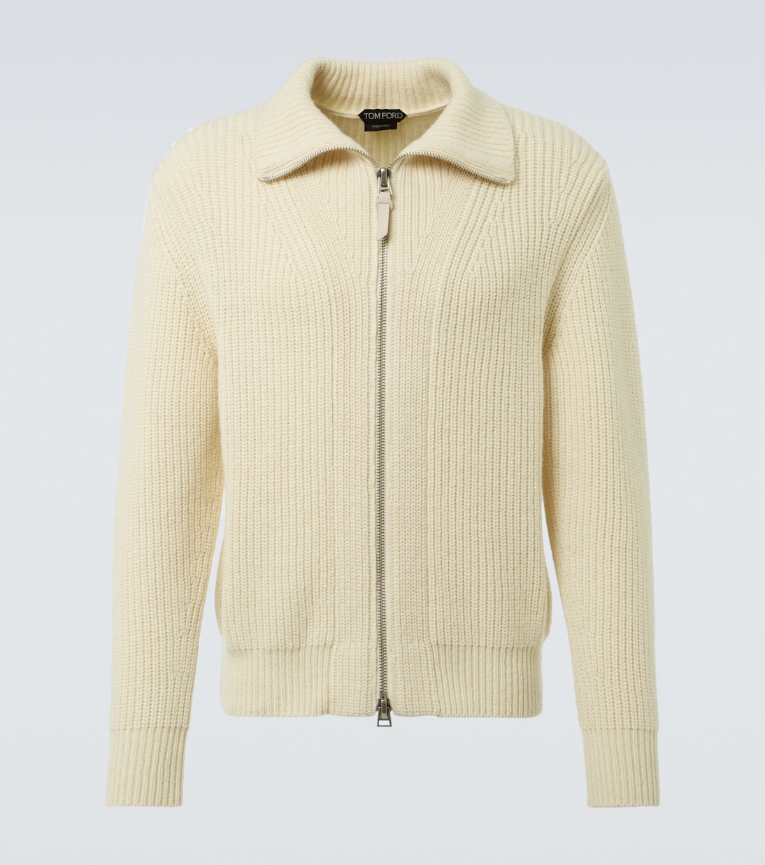 Шерстяной свитер на молнии с мохером Tom Ford, белый
Шерстяной свитер на молнии с мохером Tom Ford, белый