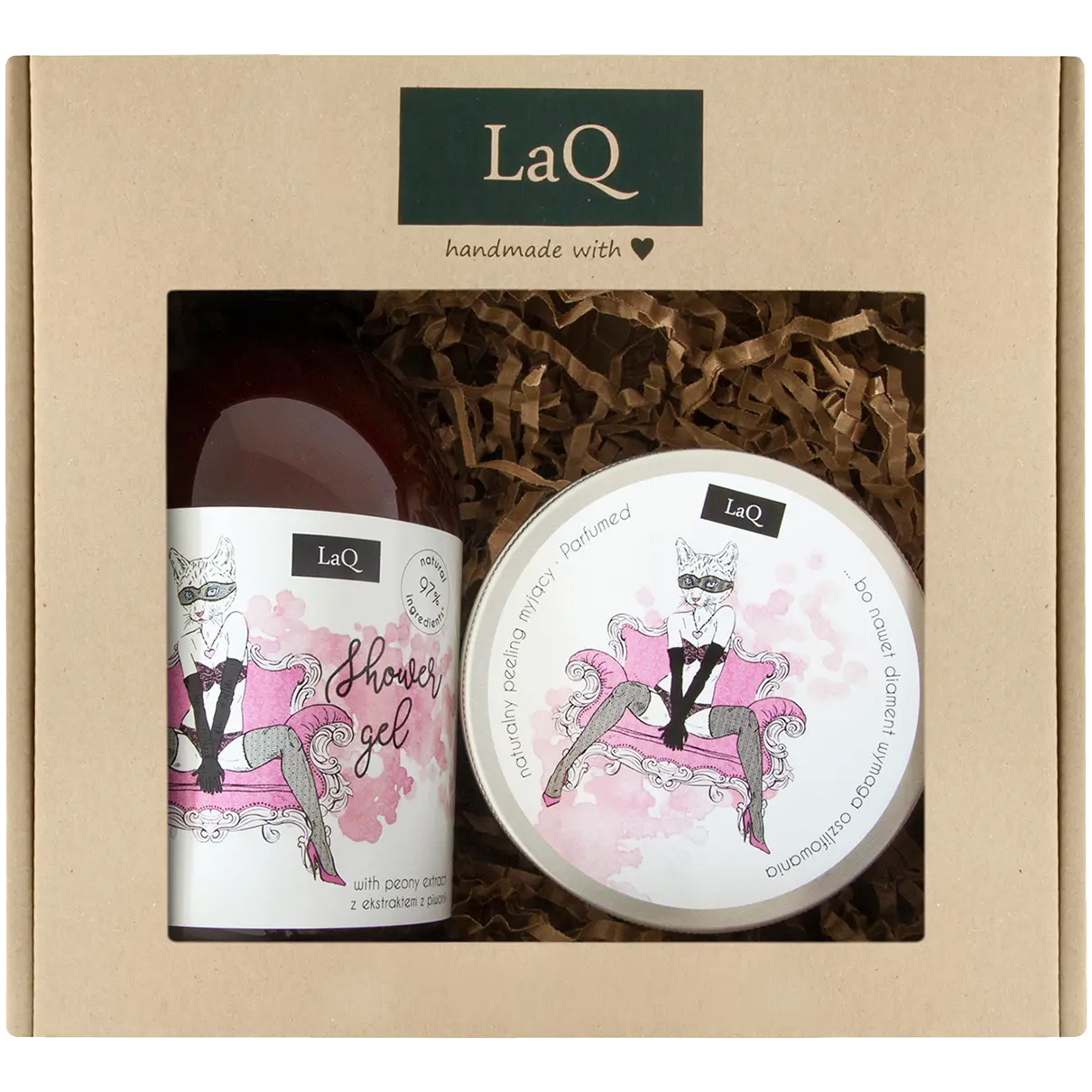 LaQ Kocica набор: гель для душа, 500 мл + скраб для тела, 200 мл
LaQ Kocica набор: гель для душа, 500 мл + скраб для тела, 200 мл