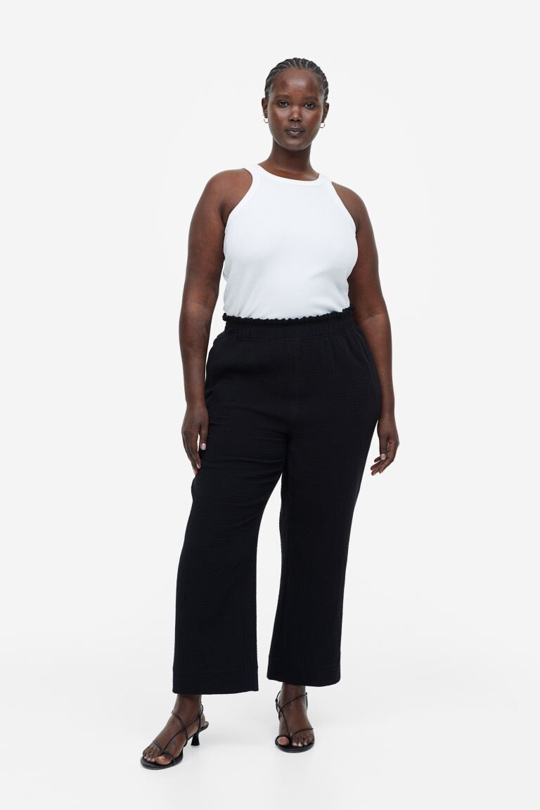 Штаны из бумажного мешка H&M, черный
Штаны из бумажного мешка H&M, черный