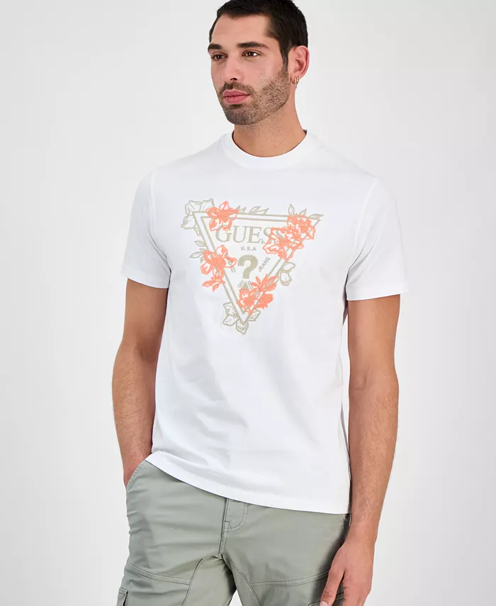 Мужская футболка с коротким рукавом Flower Triangle, с логотипом и принтом GUESS, белый
Мужская футболка с коротким рукавом Flower Triangle, с логотипом и принтом GUESS, белый