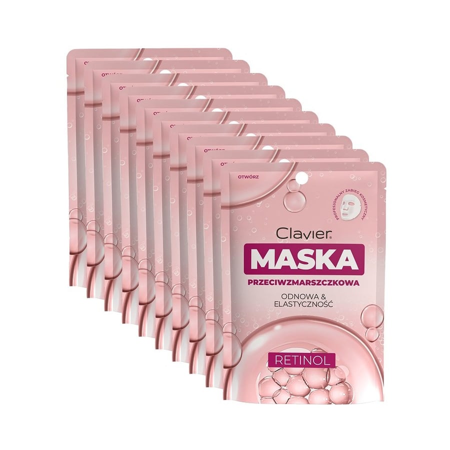 Тканевая маска Clavier, против морщин с ретинолом, 10 шт.
Тканевая маска Clavier, против морщин с ретинолом, 10 шт.