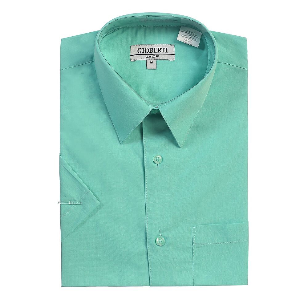 Gioberti Мужская однотонная классическая рубашка с коротким рукавом, цвет Mint B
Gioberti Мужская однотонная классическая рубашка с коротким рукавом, цвет Mint B
