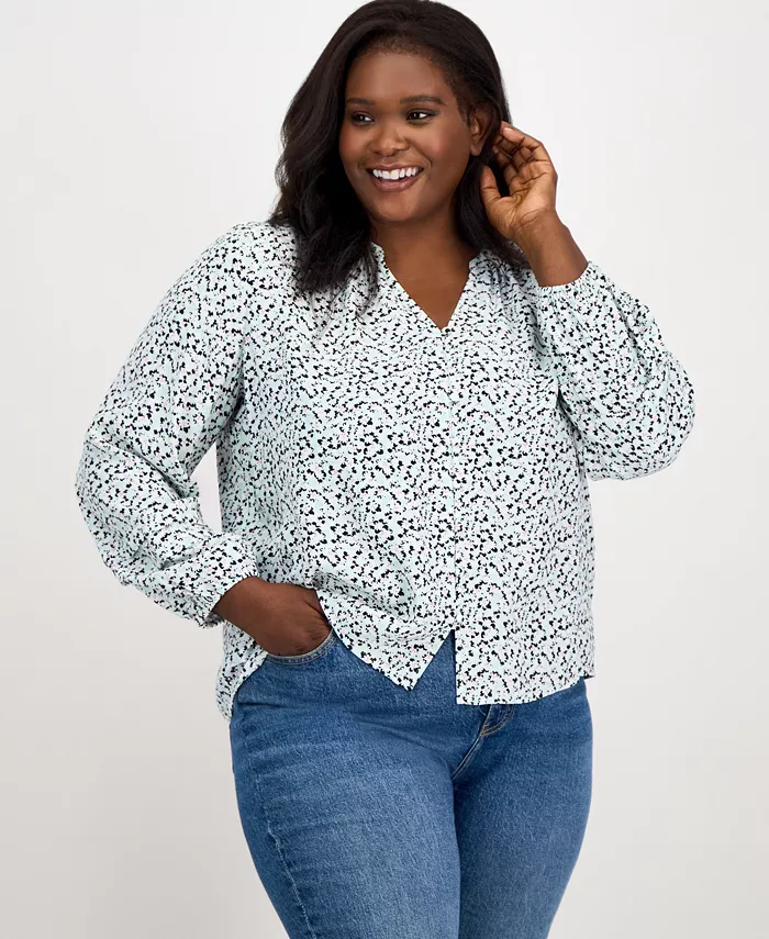 Модная блузка с цветочным принтом и застежкой на пуговицах больших размеров On 34th, зеленый
Модная блузка с цветочным принтом и застежкой на пуговицах больших размеров On 34th, зеленый