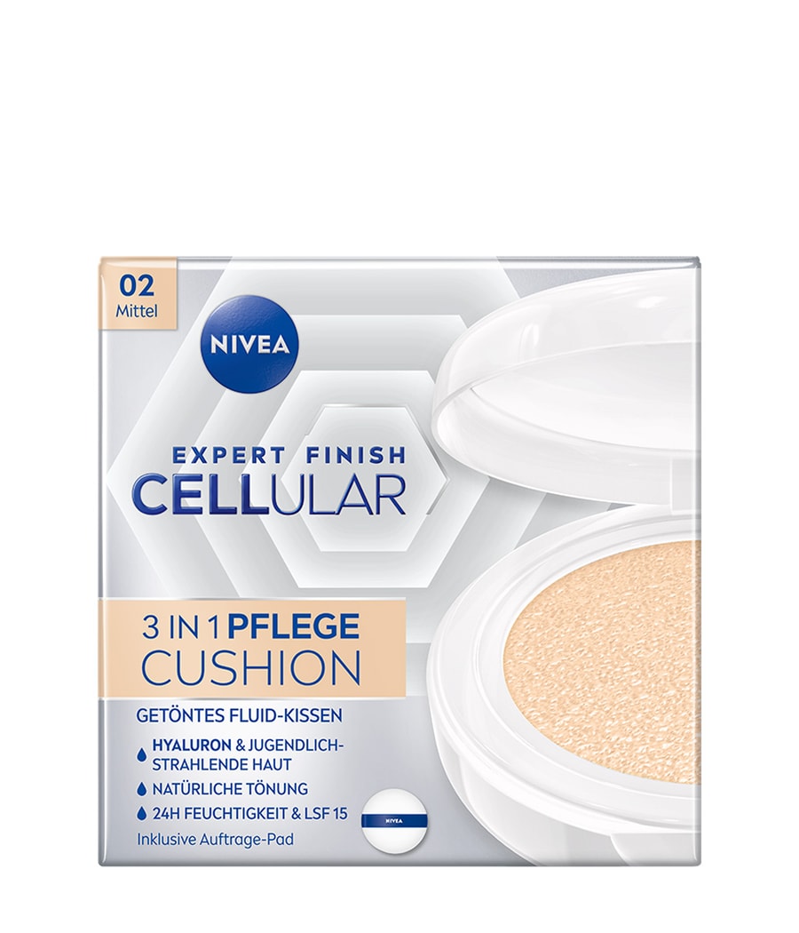 Подушка-основа NIVEA Cellular Expert Finish 3in1 Pflege Cushion, Mittel, 15 ml
Подушка-основа NIVEA Cellular Expert Finish 3in1 Pflege Cushion, Mittel, 15 ml