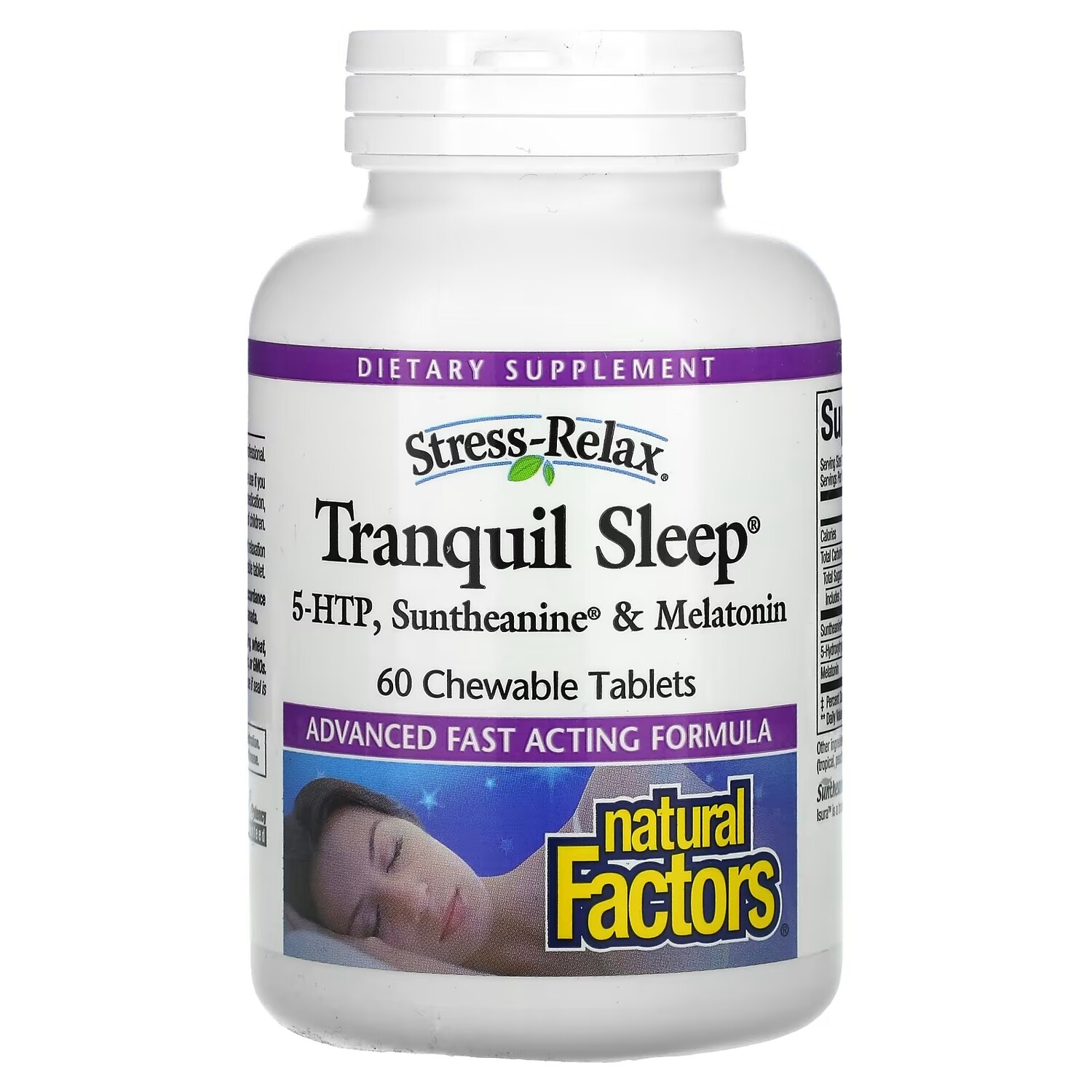 Natural Factors Stress-Relax Tranquil Sleep добавка для здорового сна, 60 жевательных таблеток
Natural Factors Stress-Relax Tranquil Sleep добавка для здорового сна, 60 жевательных таблеток
