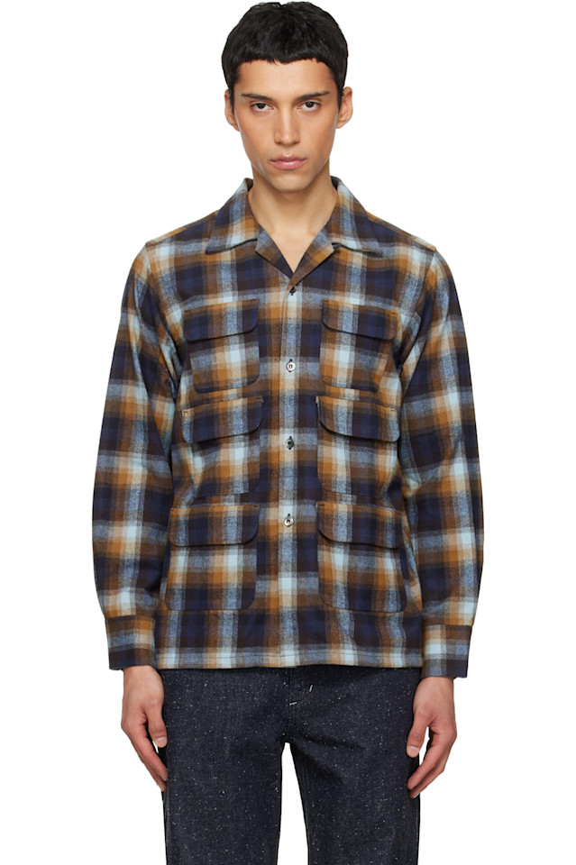 South2 West8 Рубашка с шестью карманами, темно-синего и коричневого цвета
South2 West8 Рубашка с шестью карманами, темно-синего и коричневого цвета