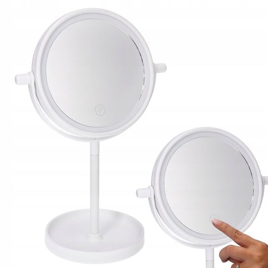 Косметическое зеркало для макияжа со светодиодной подсветкой, Inna marka, белый