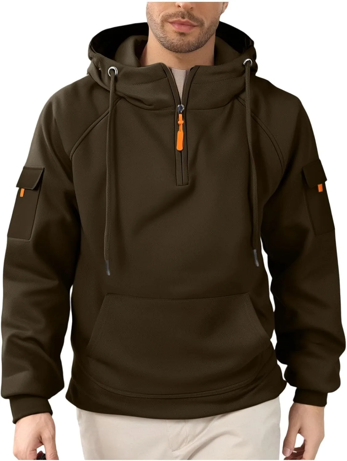 Мужской худи с четвертью молнии тактический оверсайз свободного кроя с несколькими карманами QUNPIU
Мужской худи с четвертью молнии тактический оверсайз свободного кроя с несколькими карманами QUNPIU