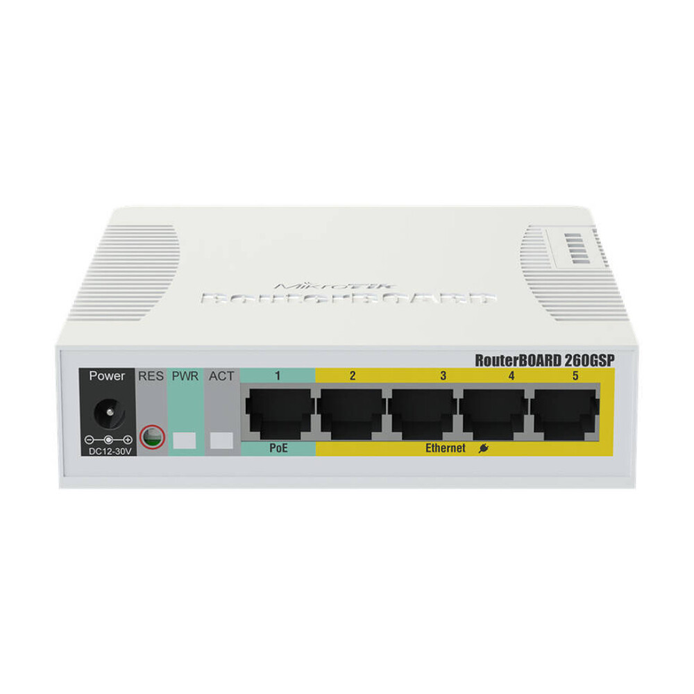 Коммутатор MikroTik RB260GSP (CSS106-1G-4P-1S)
Коммутатор MikroTik RB260GSP (CSS106-1G-4P-1S)