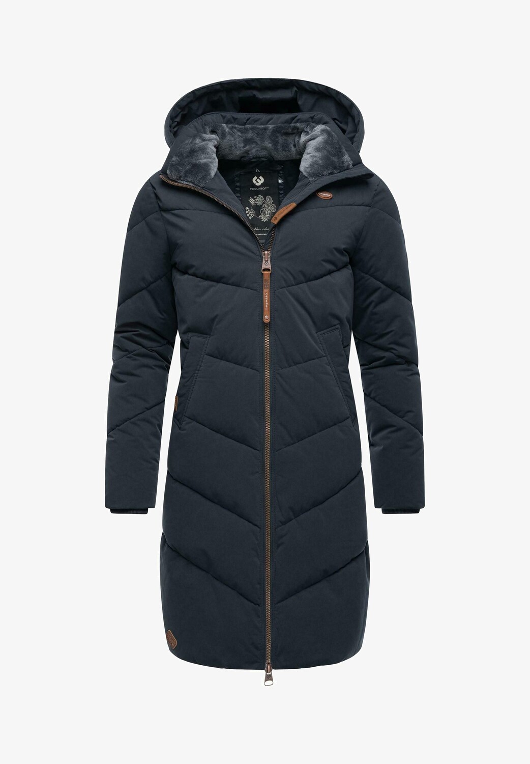 Пальто зимнее Ragwear приталенное, синий 
Пальто зимнее Ragwear приталенное, синий