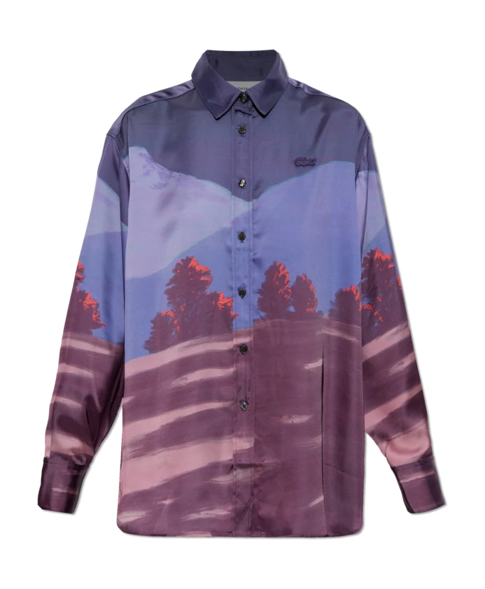 Свободная атласная рубашка с пейзажным принтом Lacoste, фиолетовый
Свободная атласная рубашка с пейзажным принтом Lacoste, фиолетовый