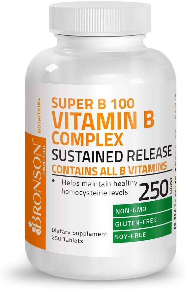 Витамины группы B Bronson Super B Vitamin B Complex, 250 таблеток
Витамины группы B Bronson Super B Vitamin B Complex, 250 таблеток