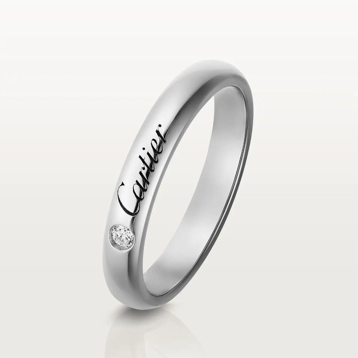 Кольцо Cartier C de Cartier Wedding, 3 мм, платина/бриллиант 
Кольцо Cartier C de Cartier Wedding, 3 мм, платина/бриллиант