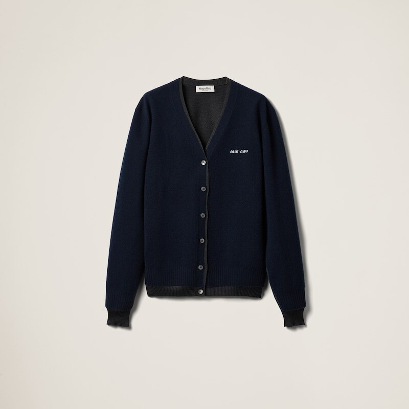 Кардиган из шелка и кашемира Miu Miu, синий
Кардиган из шелка и кашемира Miu Miu, синий