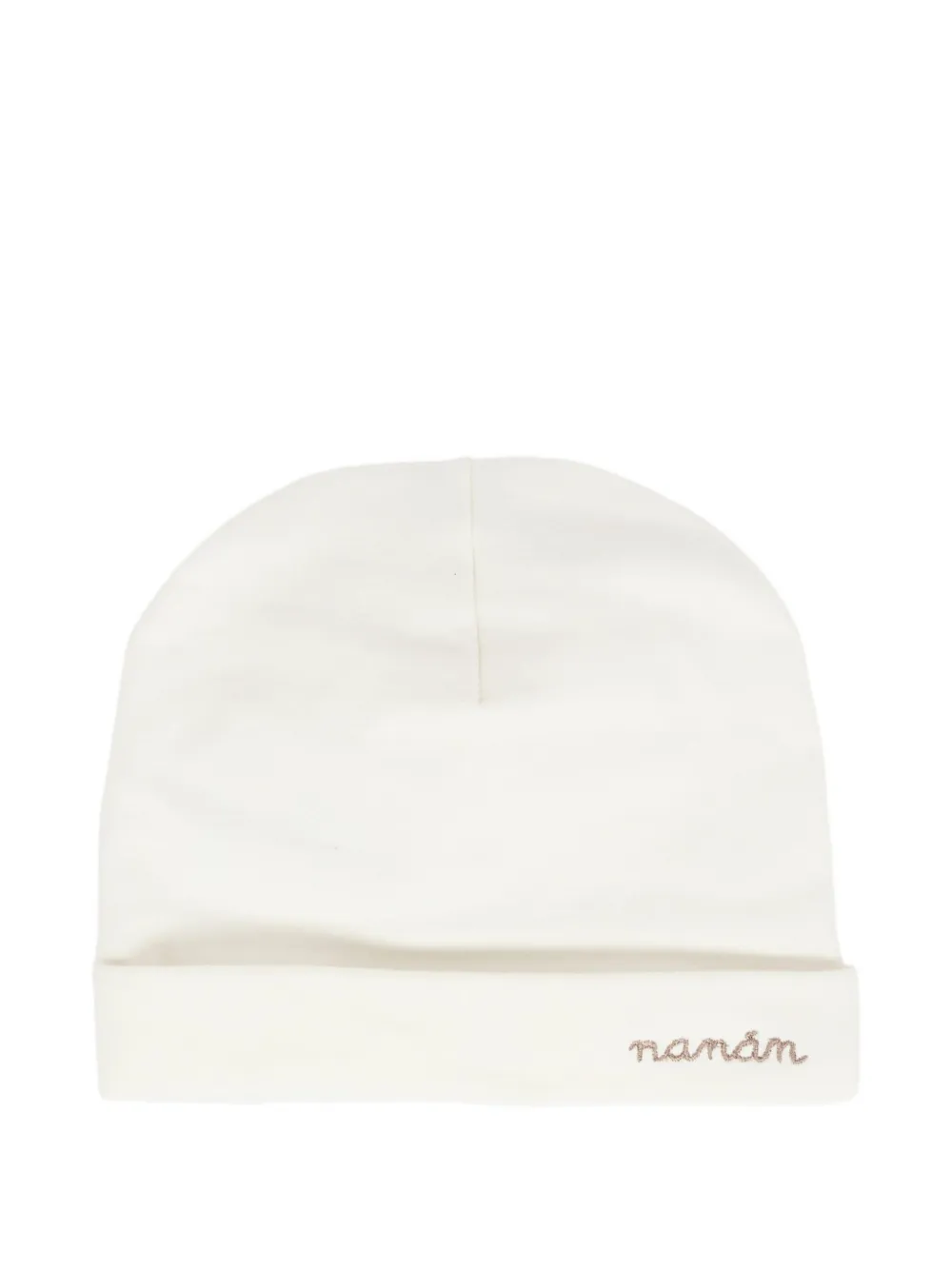 Вязаная хлопковая шапка с вышивкой NANAN, белый
Вязаная хлопковая шапка с вышивкой NANAN, белый