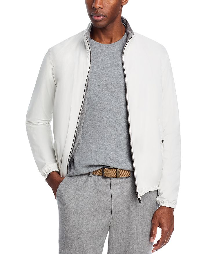 Двусторонняя куртка-бомбер из микрофибры в джерси Herno, белый
Двусторонняя куртка-бомбер из микрофибры в джерси Herno, белый