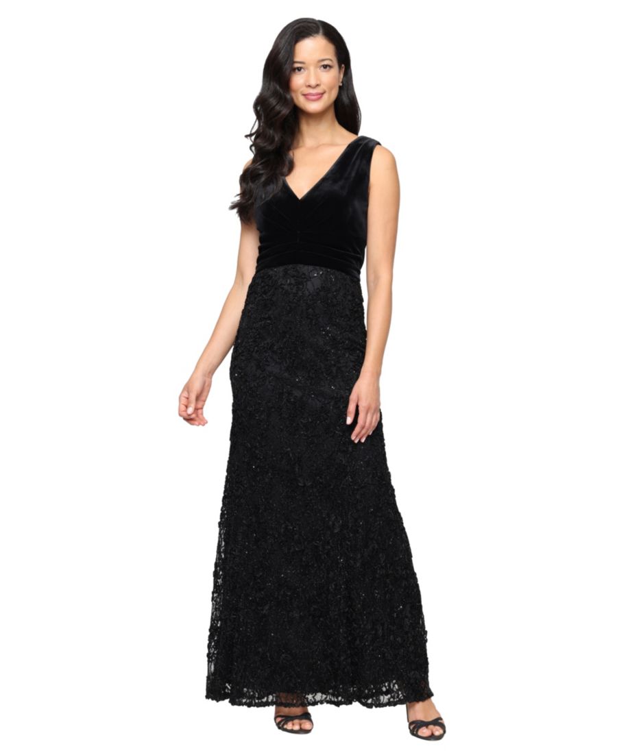 Укороченное бархатное платье без рукавов, А-образного силуэта Alex Evenings, Black
Укороченное бархатное платье без рукавов, А-образного силуэта Alex Evenings, Black