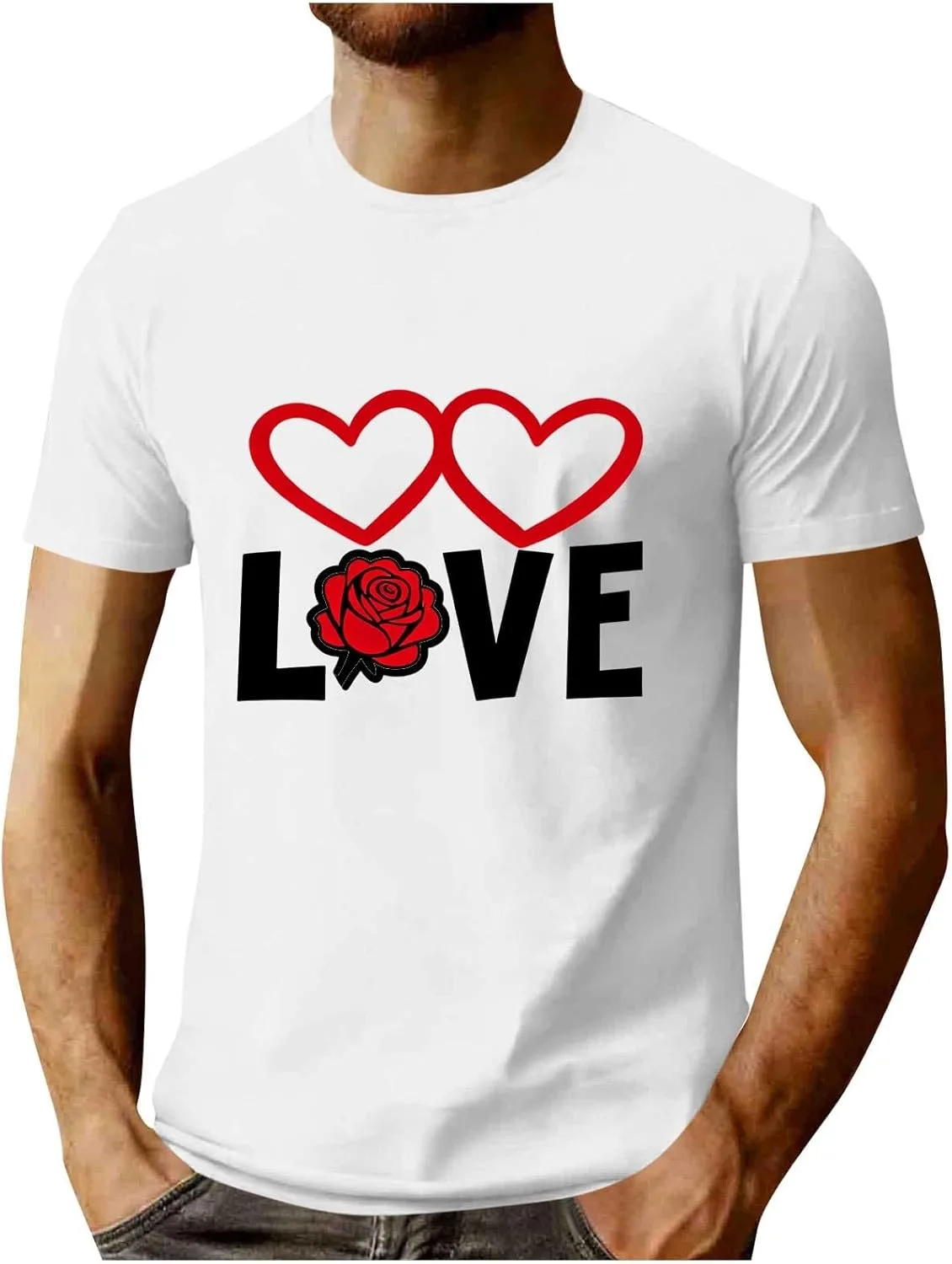 Футболка Valentine's Day для мужчин с принтом в виде сердца
Футболка Valentine's Day для мужчин с принтом в виде сердца