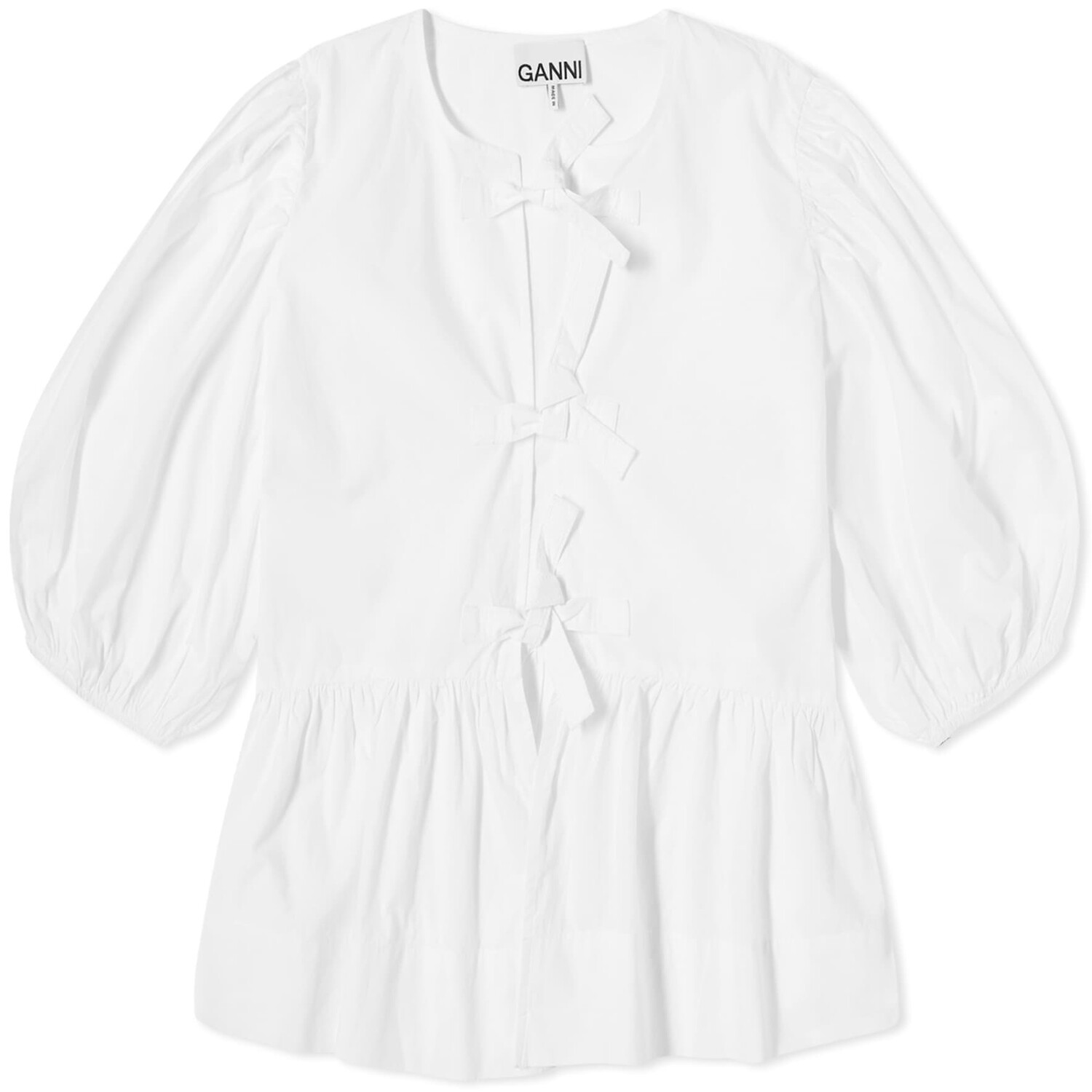 Блузка Ganni Cotton Poplin Peplum, белый
Блузка Ganni Cotton Poplin Peplum, белый