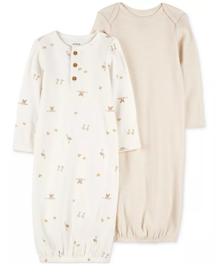 Детский комплект из 2 хлопковых спальных платьев Carter's, слоновая кость/кремовый
Детский комплект из 2 хлопковых спальных платьев Carter's, слоновая кость/кремовый