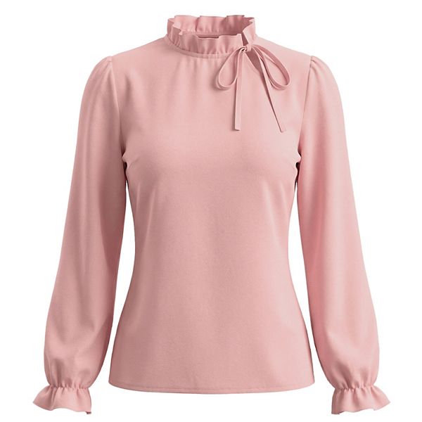 Женская весенняя блузка с длинным рукавом и рюшами на воротнике Inspire Chic, Pink
Женская весенняя блузка с длинным рукавом и рюшами на воротнике Inspire Chic, Pink