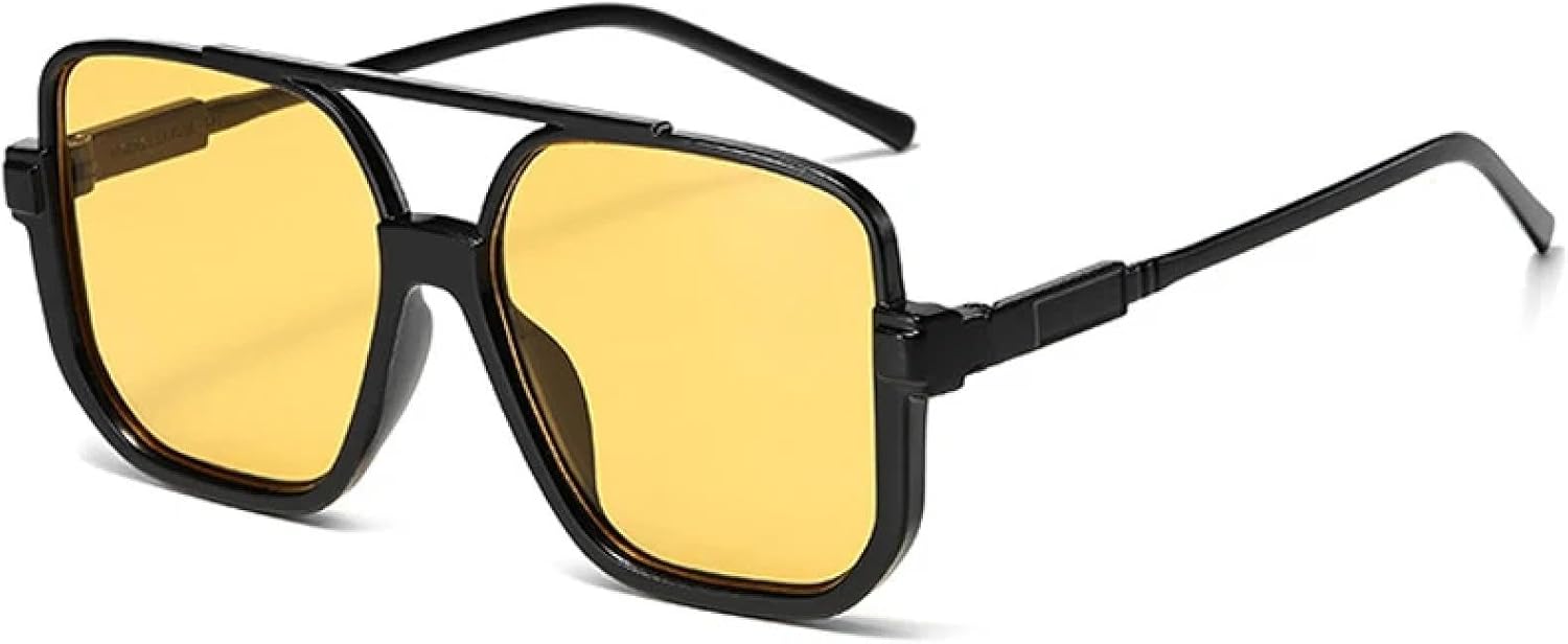 Винтажные солнцезащитные очки с двойной перемычкой и крупной оправой для женщин и мужчин, модные очки для активного отдыха, спорта и вождения, защита от УФ-излучения UV400 TKKTLLT, Black Yellow
Винтажные солнцезащитные очки с двойной перемычкой и крупной оправой для женщин и мужчин, модные очки для активного отдыха, спорта и вождения, защита от УФ-излучения UV400 TKKTLLT, Black Yellow