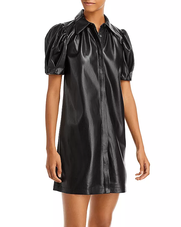 Мини-Платье-Футляр из веганской кожи от Jem Alice And Olivia, черный
Мини-Платье-Футляр из веганской кожи от Jem Alice And Olivia, черный