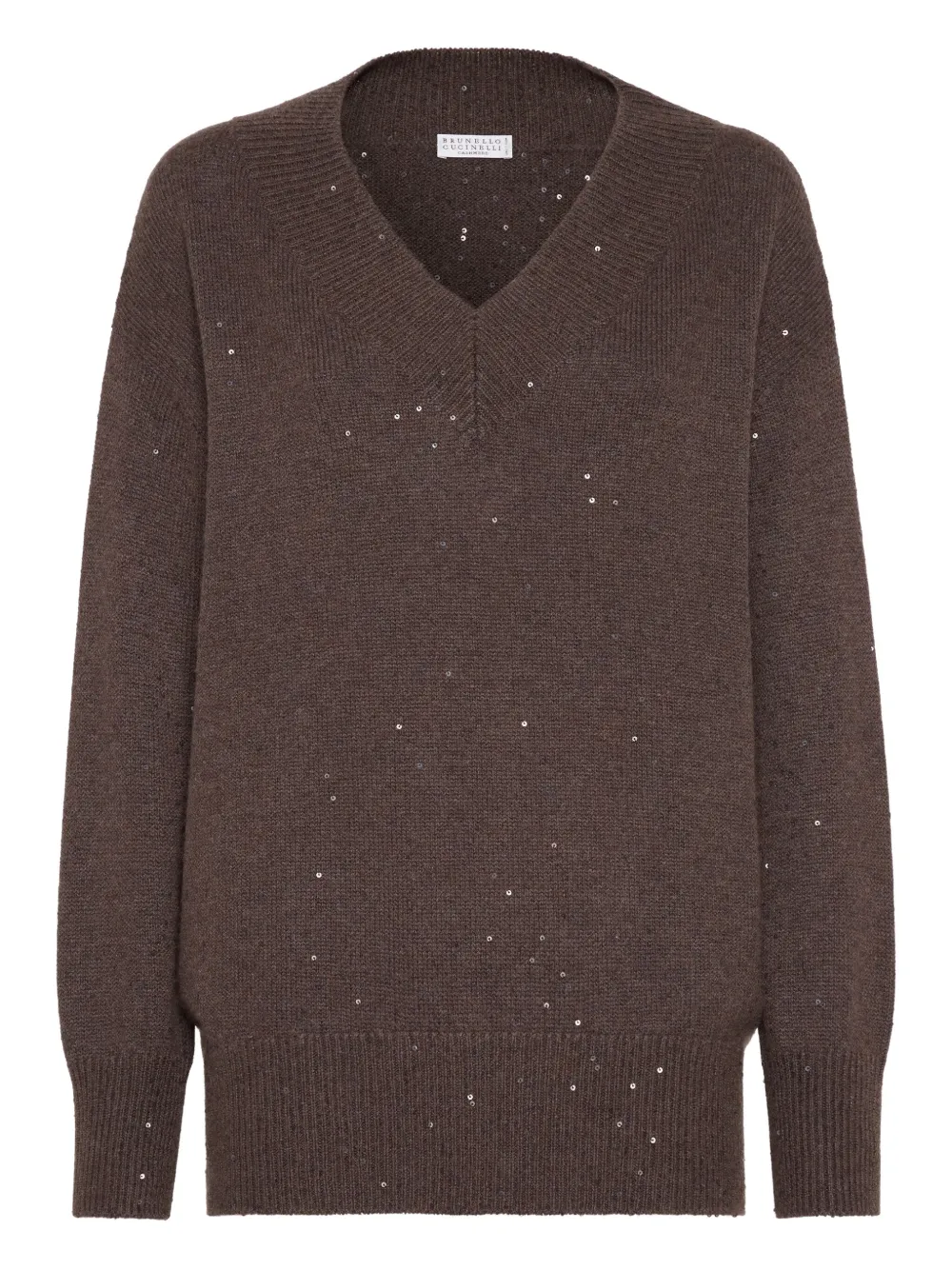 Свитер с пайетками Brunello Cucinelli, коричневый
Свитер с пайетками Brunello Cucinelli, коричневый