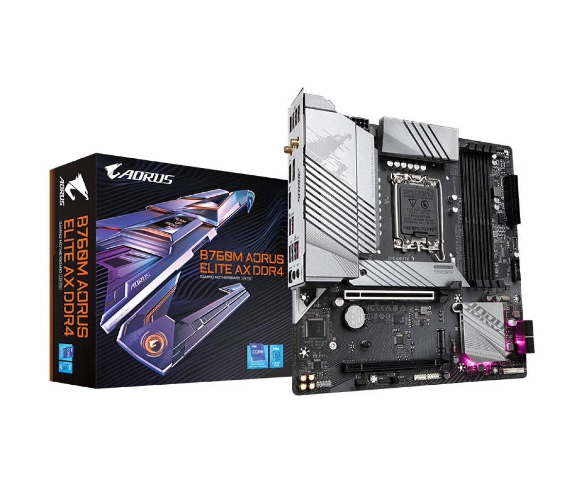 Материнская плата GIGABYTE B760M AORUS ELITE AX DDR4
Материнская плата GIGABYTE B760M AORUS ELITE AX DDR4