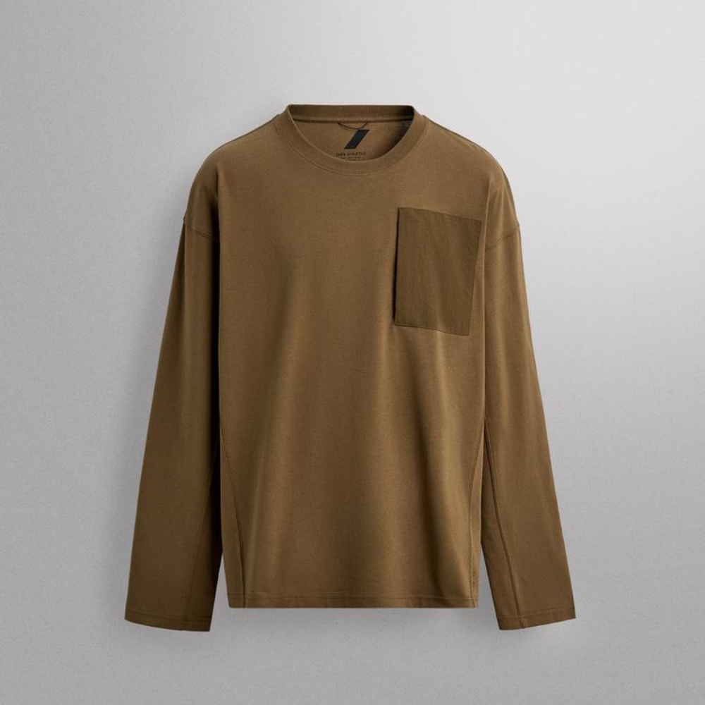 Футболка Zara Long Sleeve With Pocket, светло-коричневый
Футболка Zara Long Sleeve With Pocket, светло-коричневый
