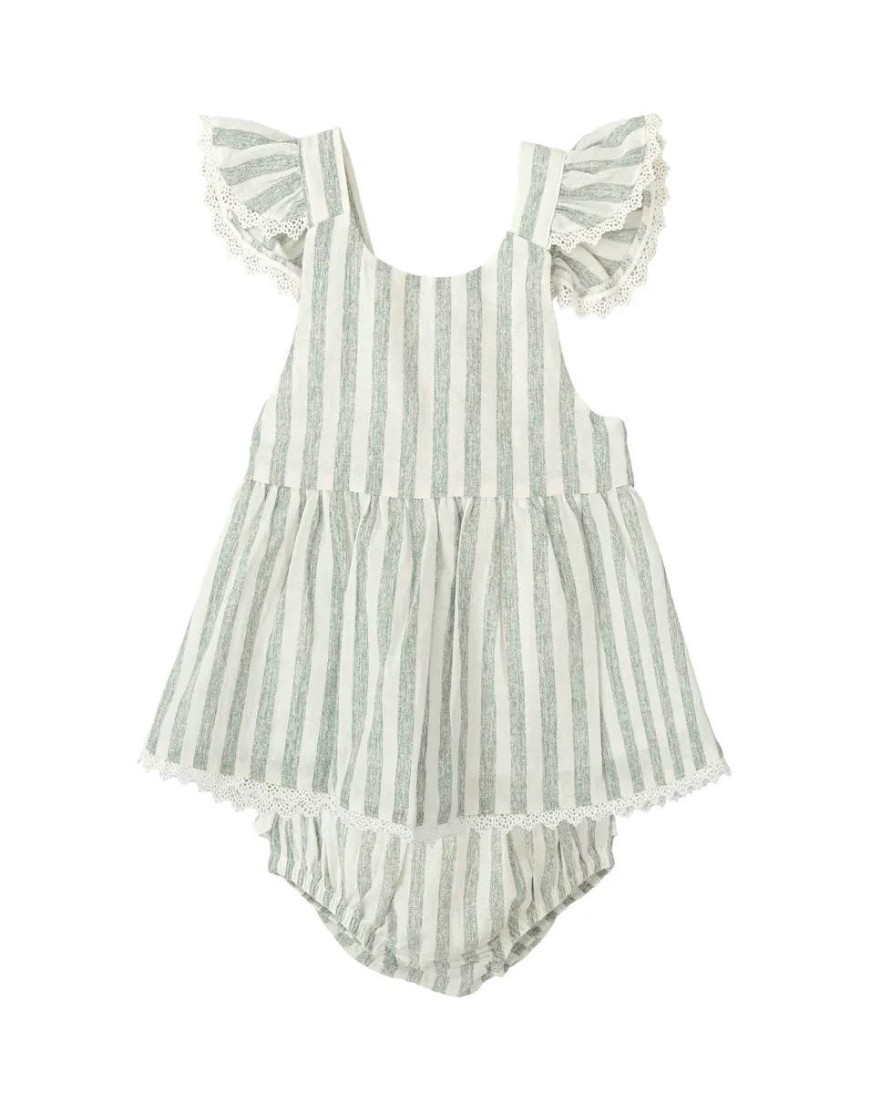 Детский комплект для девочки: платье в полоску с кружевом и трусики в тон BABIDÚ, зеленый
Детский комплект для девочки: платье в полоску с кружевом и трусики в тон BABIDÚ, зеленый
