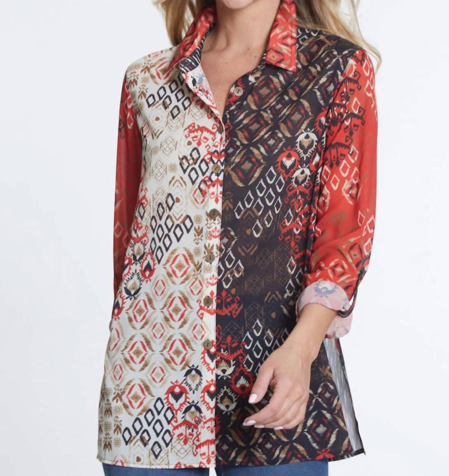 Рубашка с длинным рукавом и застежкой-молнией спереди, многоцветная Multiples, цвет multi
Рубашка с длинным рукавом и застежкой-молнией спереди, многоцветная Multiples, цвет multi