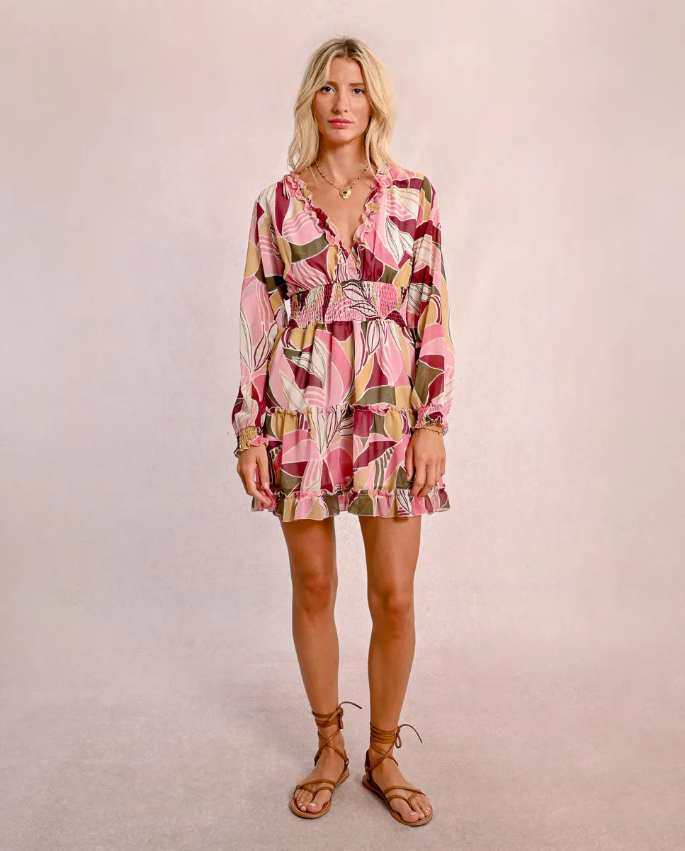 Короткое платье с длинным рукавом, принтом и рюшами Molly Bracken, розовый
Короткое платье с длинным рукавом, принтом и рюшами Molly Bracken, розовый