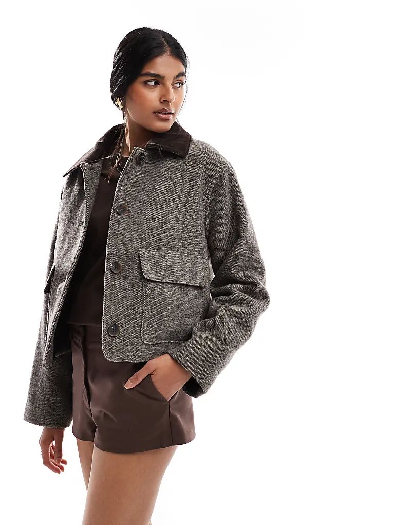 Куртка Asos Design Wool Blend Top Collar, серый
Куртка Asos Design Wool Blend Top Collar, серый