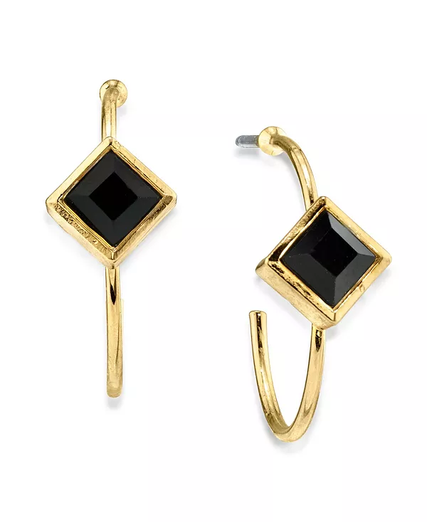 Маленькие серьги-кольца из нержавеющей стали с кристаллами в форме бриллианта 14 каратного золота 2028, black
Маленькие серьги-кольца из нержавеющей стали с кристаллами в форме бриллианта 14 каратного золота 2028, black