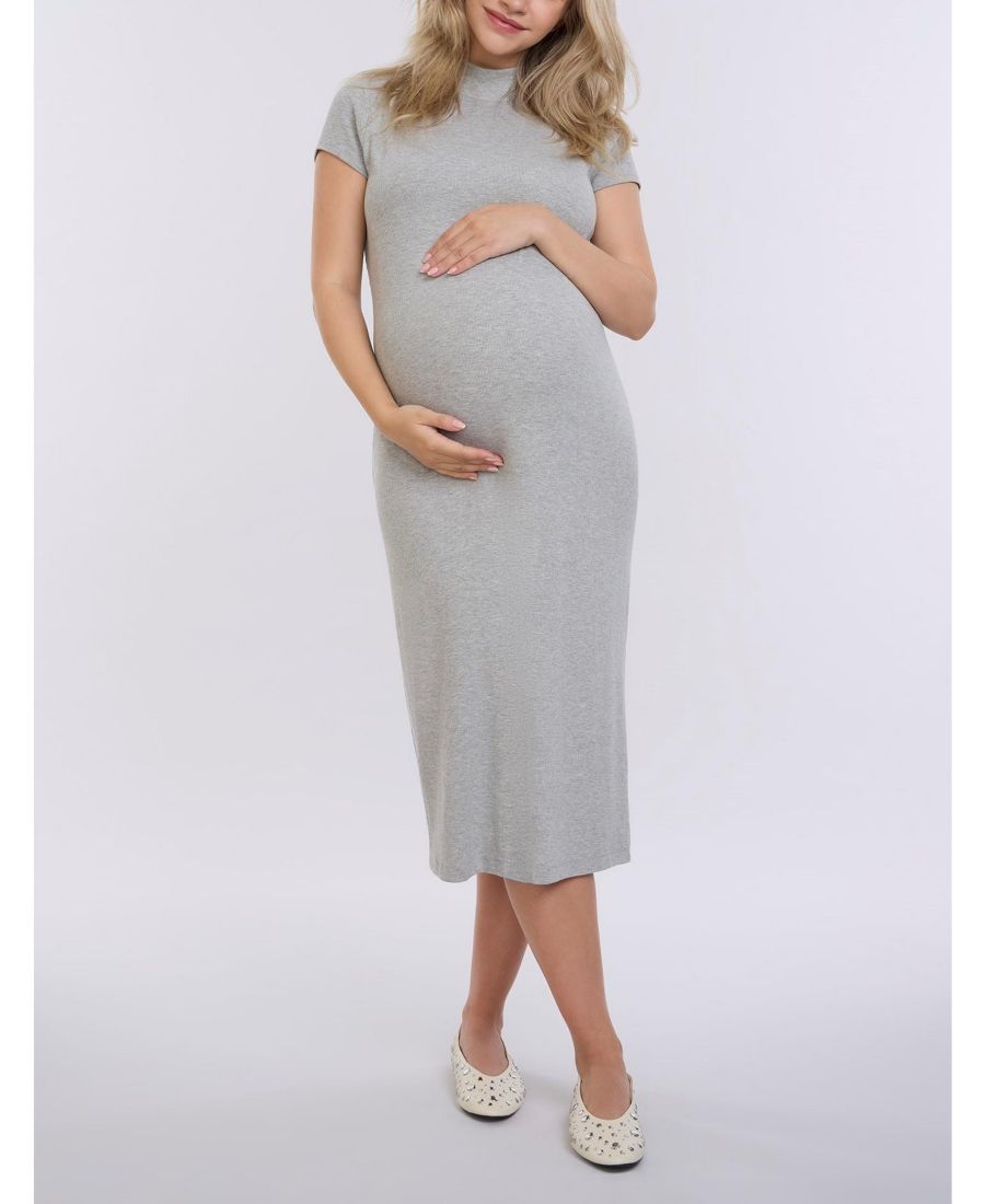 Платье-миди с высоким воротником и короткими рукавами в рубчик для беременных - Материнство Motherhood Maternity, Heather grey
Платье-миди с высоким воротником и короткими рукавами в рубчик для беременных - Материнство Motherhood Maternity, Heather grey