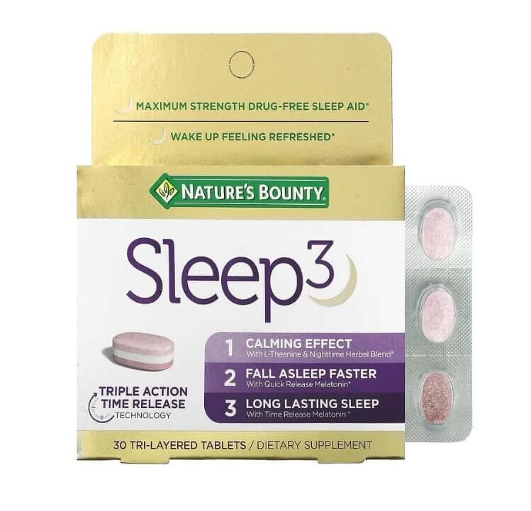 Sleep 3, максимальная сила, снотворное без лекарств, 30 трехслойных таблеток, Nature's Bounty
Sleep 3, максимальная сила, снотворное без лекарств, 30 трехслойных таблеток, Nature's Bounty