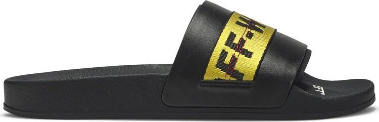 Сандалии Off-White Sliders Black Yellow, черный 
Сандалии Off-White Sliders Black Yellow, черный
