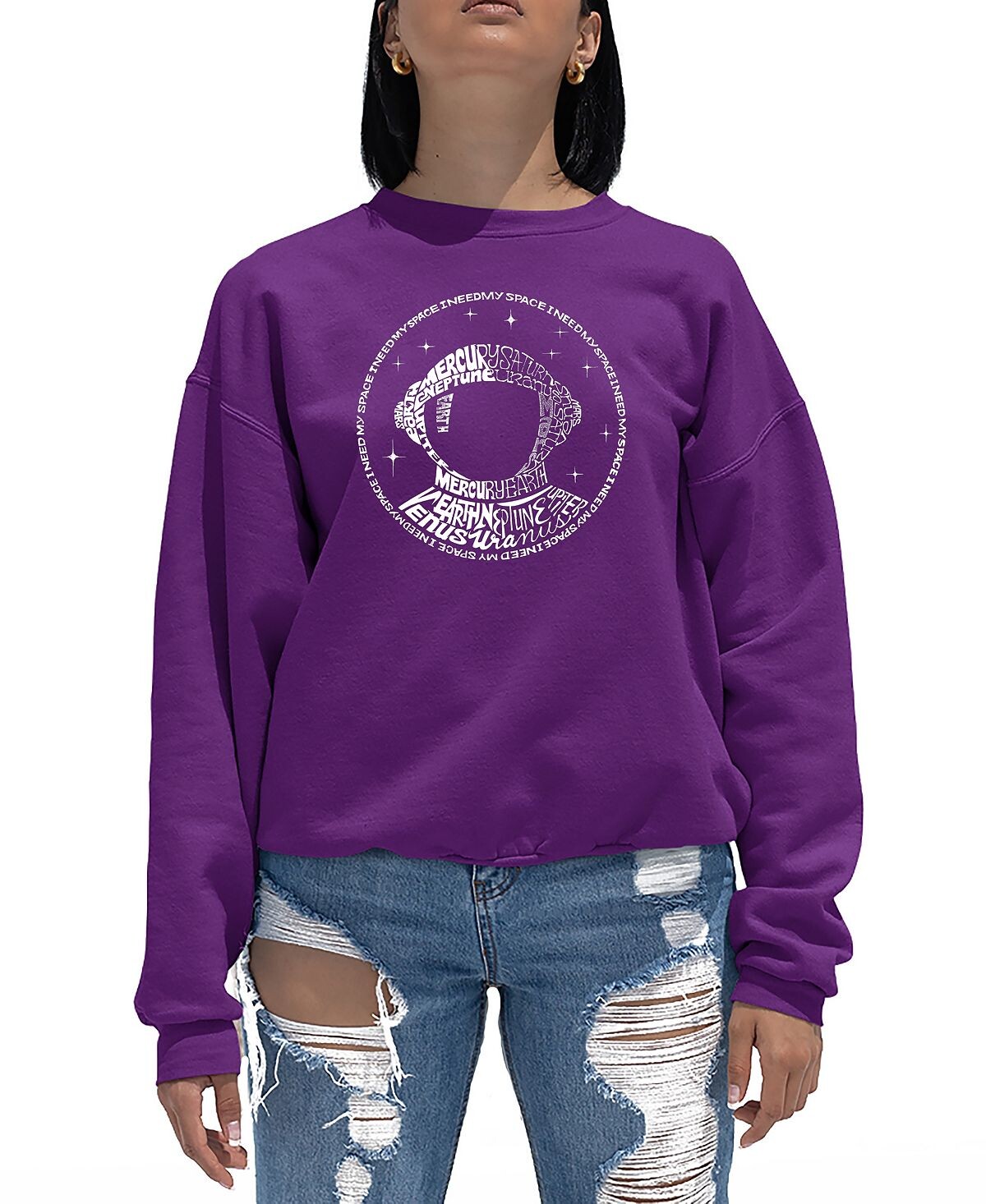 Женская толстовка с круглым вырезом и надписью i need my space astronaut LA Pop Art, фиолетовый
Женская толстовка с круглым вырезом и надписью i need my space astronaut LA Pop Art, фиолетовый