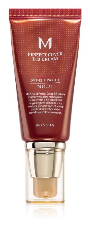 BB-крем с высокой степенью защиты от ультрафиолета Missha M Perfect Cover, оттенок No. 21 Light Beige SPF42/PA+++ 50 мл
BB-крем с высокой степенью защиты от ультрафиолета Missha M Perfect Cover, оттенок No. 21 Light Beige SPF42/PA+++ 50 мл