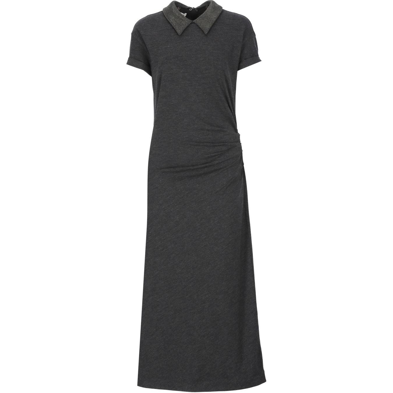 Женское платье с коротким рукавом темно-серое Brunello Cucinelli, темно-серый
Женское платье с коротким рукавом темно-серое Brunello Cucinelli, темно-серый