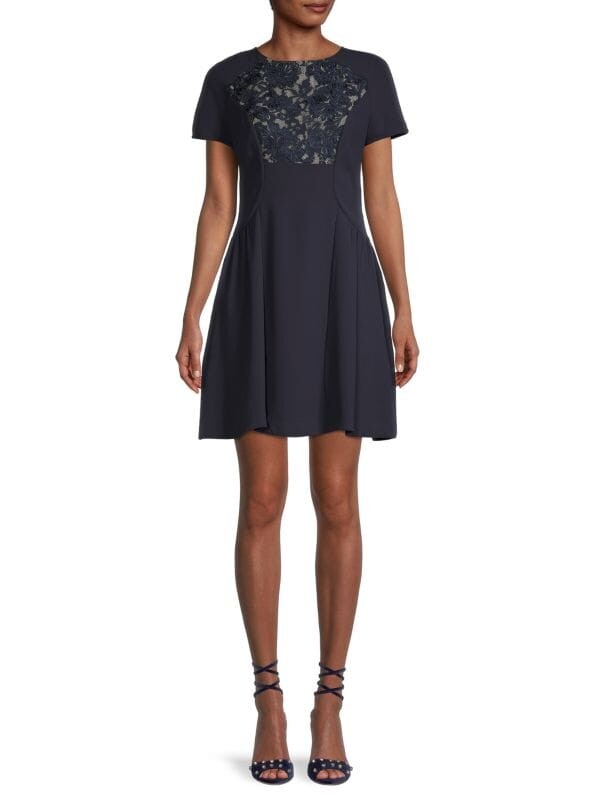 Кружевное платье-футляр The Kooples с короткими рукавами, navy
Кружевное платье-футляр The Kooples с короткими рукавами, navy