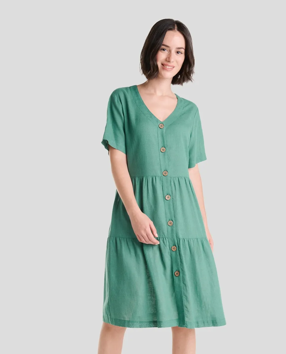 Короткое платье с пуговицами Lohe, зеленый
Короткое платье с пуговицами Lohe, зеленый