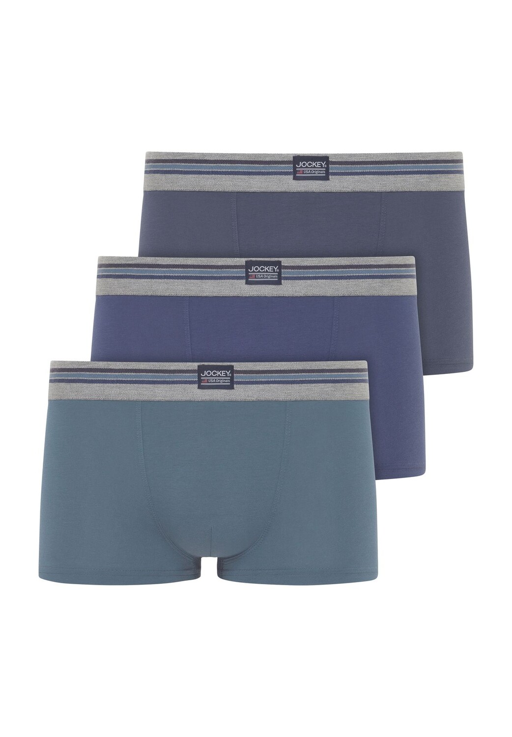 Трусы эластичные из хлопка, короткие, 3 шт., пояс с логотипом, мужские JOCKEY, цвет Blue Mix
Трусы эластичные из хлопка, короткие, 3 шт., пояс с логотипом, мужские JOCKEY, цвет Blue Mix