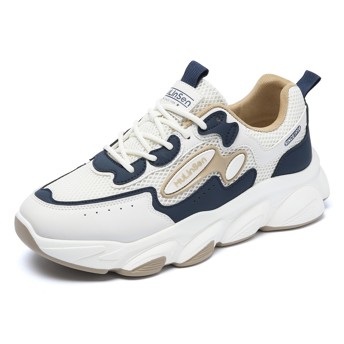 Массивные кроссовки мужские низкие бежево-темно-синие Mulinsen, бежево-голубые
Массивные кроссовки мужские низкие бежево-темно-синие Mulinsen, бежево-голубые