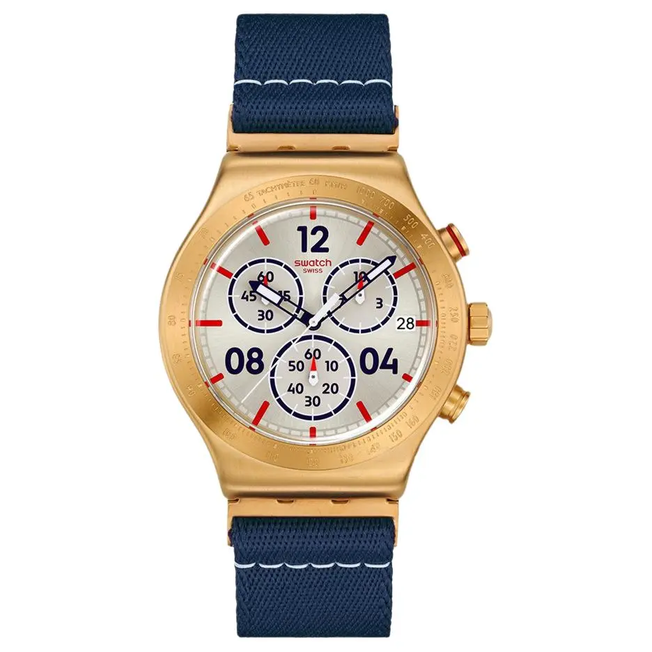 SWATCH Коллекция ESSENTIALS часы unisex с кварцевым механизмом 49 мм серебристый циферблат корпус из нержавеющей стали ремешок из силикона и ткани